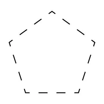 Pentagon shape dashed symbol vector icon for creative graphic design ui element 스톡 일러스트