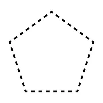 Pentagon shape dashed symbol vector icon for creative graphic design ui element Stock Illustration