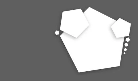 Pentagon shape design soft shadow on gray ready to prints Stock Illustration