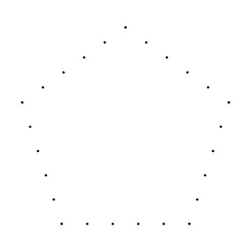 Pentagon shape dotted symbol vector icon for creative graphic design element Stock Illustration