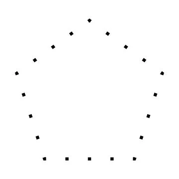 Pentagon shape dotted symbol vector icon for creative graphic design ui element Stock Illustration