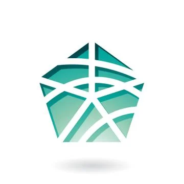 Pentagon Shaped Abstract Icon Stock Illustration