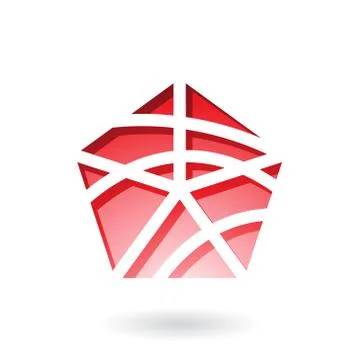 Pentagon Shaped Abstract Icon Stock Illustration