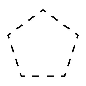 Pentagon symbol dashed shape vector icon for creative graphic design ui element 스톡 일러스트