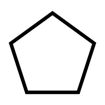 Pentagon symbol shape vector icon outline stroke for creative graphic design  Stockillustratie
