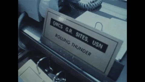 PENTAGON, UNITED STATES - 1970: Command centre watch desk placards Stock Footage 341850731