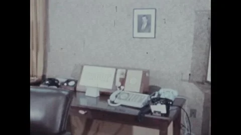 PENTAGON, UNITED STATES - 1970: Pushbutton communications telephone Stock Footage 341850874