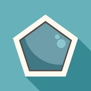 Pentagon window flat design geometry shape icon Illustrazione stock
