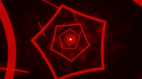 Pentagonal abstract background form light LOOP 4K_red Stock Footage 138080626