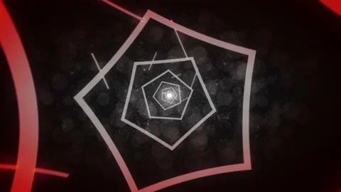 Pentagonal abstract background form light LOOP 4K_red and tint Stock Footage 138080637