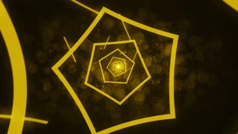 Pentagonal abstract background form light LOOP 4K_yellow Stock Footage 138080646