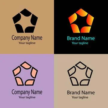 Pentagonal Aperture logo design Stock Illustration