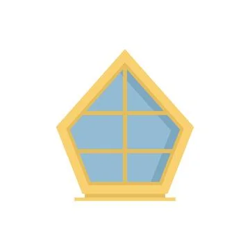 Pentagonal attic window providing light to the room 스톡 일러스트