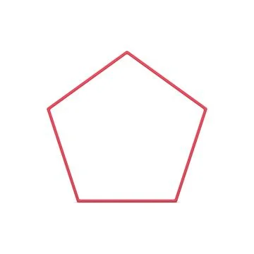 Pentagonal border red decorative glossy framework 3d element geometric desi.. 库存插图