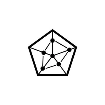 Pentagonal Business Chart Flat Vector Icon Stock Illustration