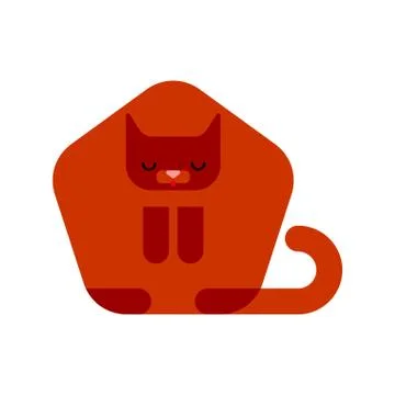 Pentagonal cat isolated. Geometric pet. vector illustration Stock Illustration