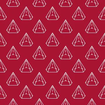 Pentagonal cone shape outline seamless pattern - Geometry concept vector re.. Stock Illustration