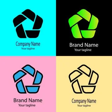 Pentagonal Focus Frame logo design Stock Illustration