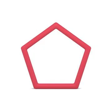 Pentagonal frame decorative border geometric shape 3d design element realis.. Stock Illustration