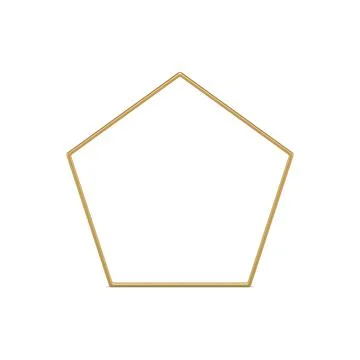 Pentagonal golden frame mathematical figure 3d decor element realistic vect.. Stock Illustration