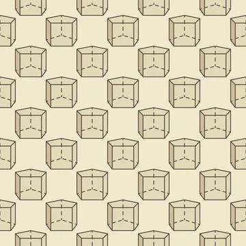 Pentagonal Prism Figure colored seamless pattern. Geometry Science vector b.. Stock Illustration