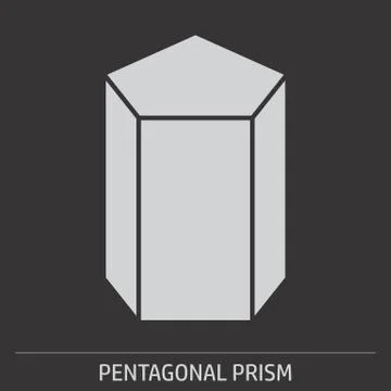 Pentagonal prism icon Stock Illustration