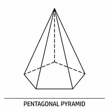 Pentagonal Pyramid outline icon Stock Illustration