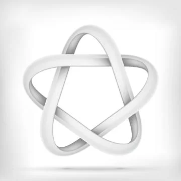 Pentagonal star shape infinite mobius loop 스톡 일러스트