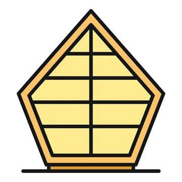 Pentagonal window icon representing modern home architecture Ilustración de archivo