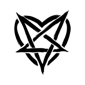 Pentagram brush stroke. Gothic design for prints. Comic style illustration. Stock Illustration