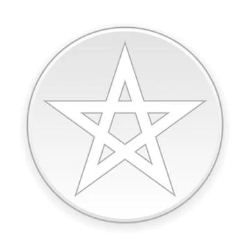 Pentagram button. Illustrazione stock