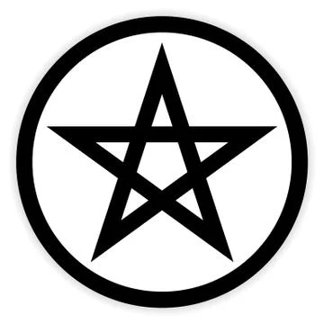 Pentagram button on white. Stock Illustration