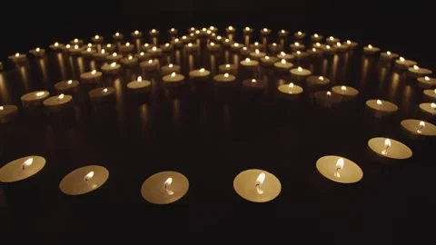 Pentagram of candles Stock Footage 246783423