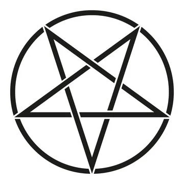 Pentagram in circle - vector illustration of simple five-pointed star Stock Illustration