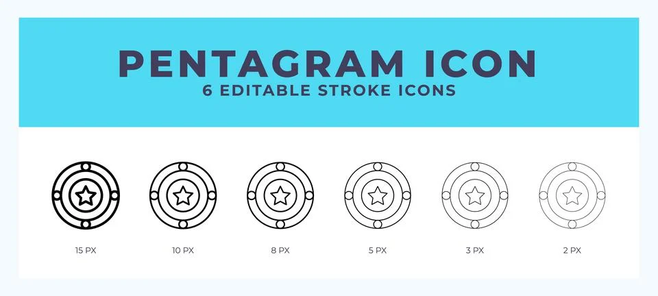 Pentagram line icon with different stroke. Vector illustration. Illustrazione stock