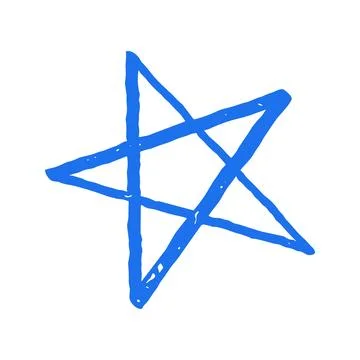 Pentagram Star Shape Hand Drawn In A Rough Grunge Vector Illustration Style Stock Illustration