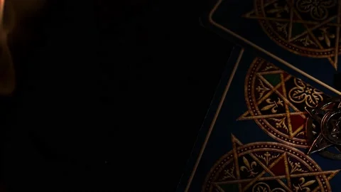 Pentagram Symbol and Fire Flames 2 Stock Footage 220566161