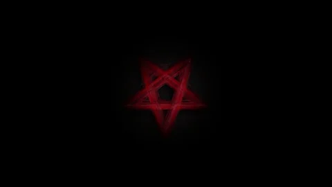 The Pentagram symbol composed of five straight lines to form a star Video stock 125032196