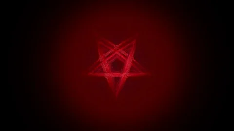 The Pentagram symbol composed of five straight lines to form a star Video stock 125318728