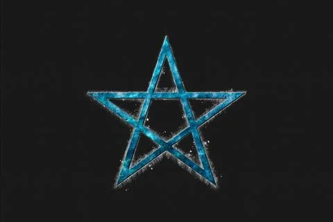 Pentagram symbol, five pointed star, Satanism イラスト素材