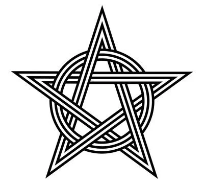 Pentagram symbol vector isolated on white background Stock Illustration