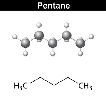 Pentane solvent Stock Illustration