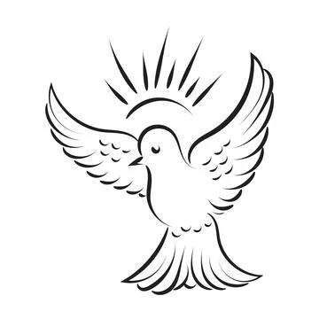Pentecost Sunday dove logo vector illustration Stock Illustration