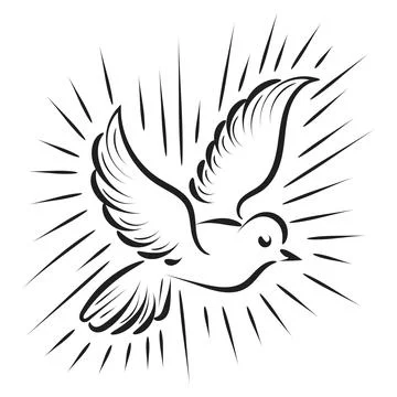 Pentecost Sunday dove logo vector illustration Stock Illustration