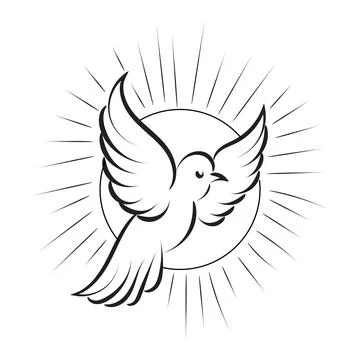 Pentecost Sunday dove logo vector illustration Stock Illustration