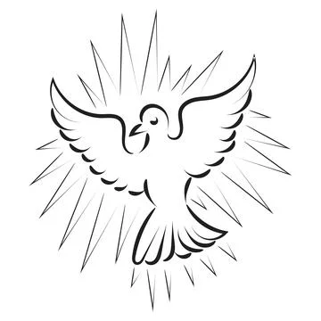 Pentecost Sunday dove logo vector illustration Stock Illustration