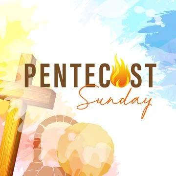 Pentecost timeline stories square Stock Illustration