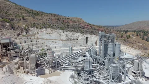 Penteli Marble Mine and Processing Plant in Greece Aerial View Stockbeeldmateriaal 344794164