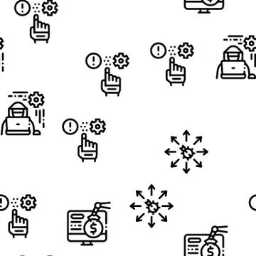 Pentesting Software Seamless Pattern Vector 库存插图