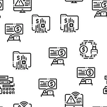Pentesting Software Seamless Pattern Vector Stock Illustration
